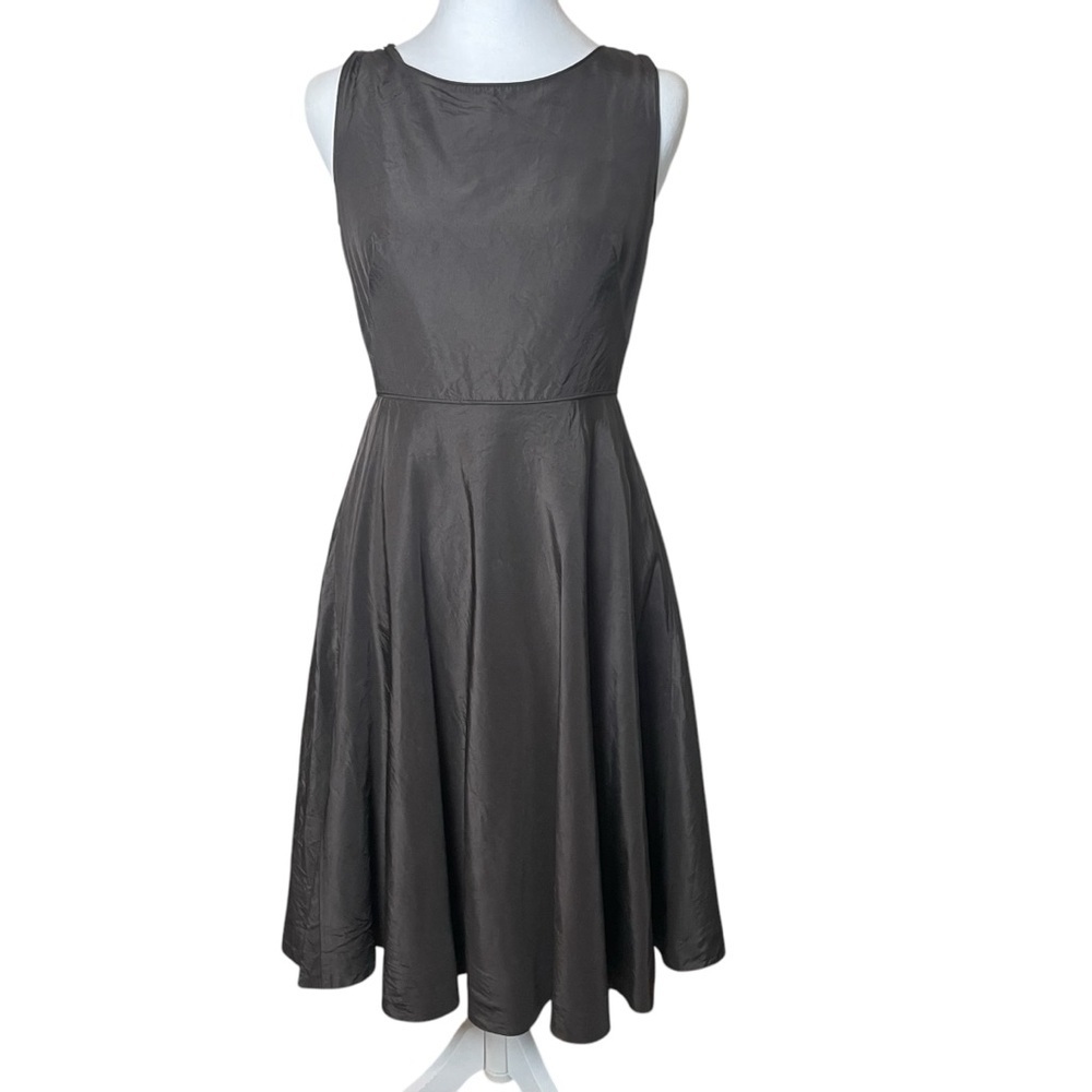 Jâ Crew Silk Chocolate Brown Dress Size 4 Special Occasion Open Back Bows Event
